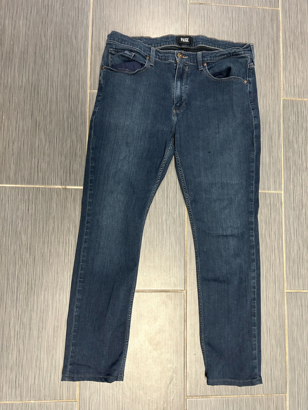 PAIGE Dark Wash Blue Slim Jeans
